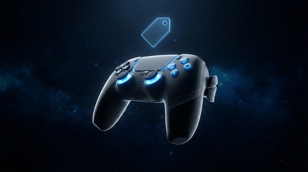 Glowing 3D game controller representing mobile game acquisition trends and studio M&A in 2026