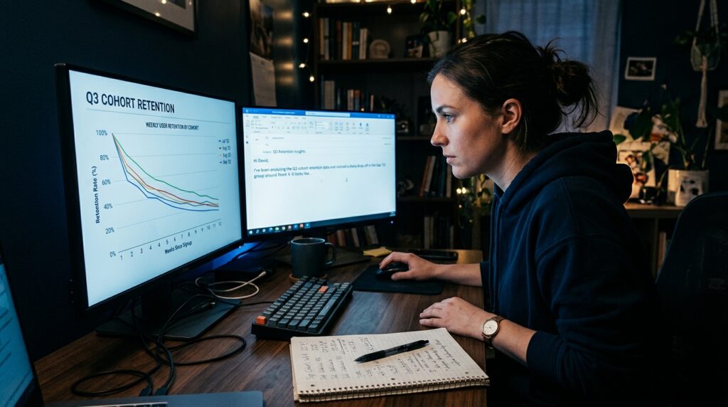 Founder pulling retention data to counter a low offer and negotiate app sale pricing