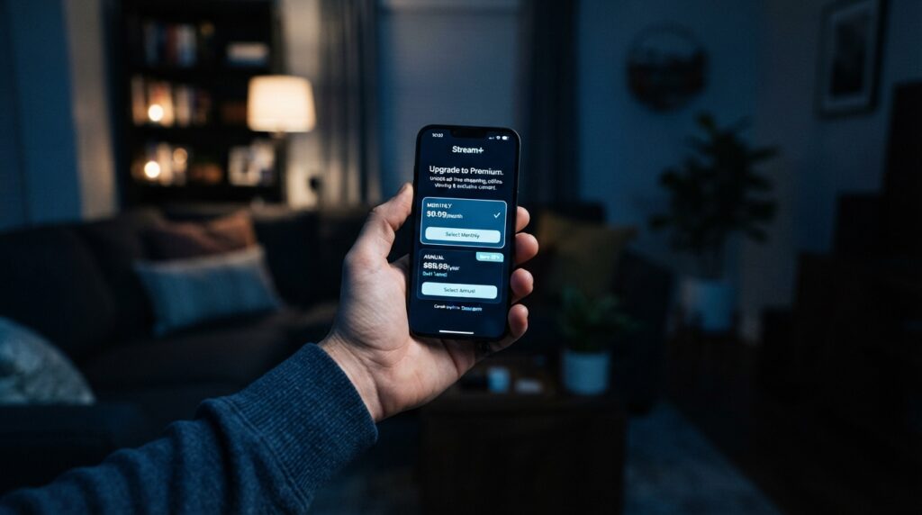 iPhone showing a subscription paywall that drives a subscription app valuation multiple